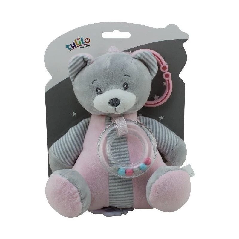 Caja de música TULILO 9109 Rosa Osito de peluche 18 cm – caja de música mecánica