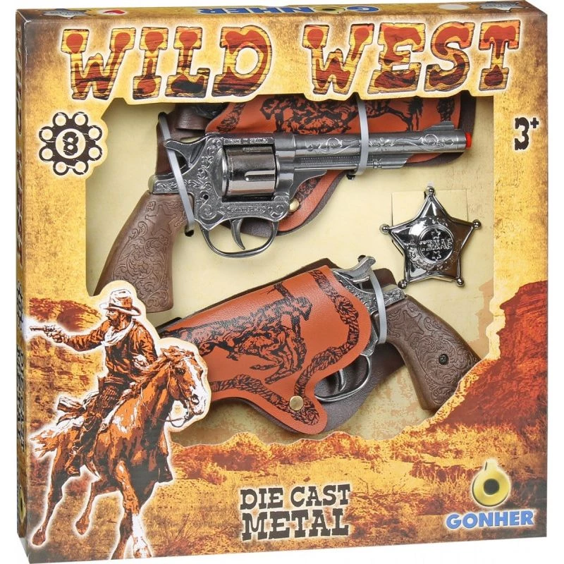 Revolver 8 disparos 2 unidades + insignia GONHER 158/0 Pulio