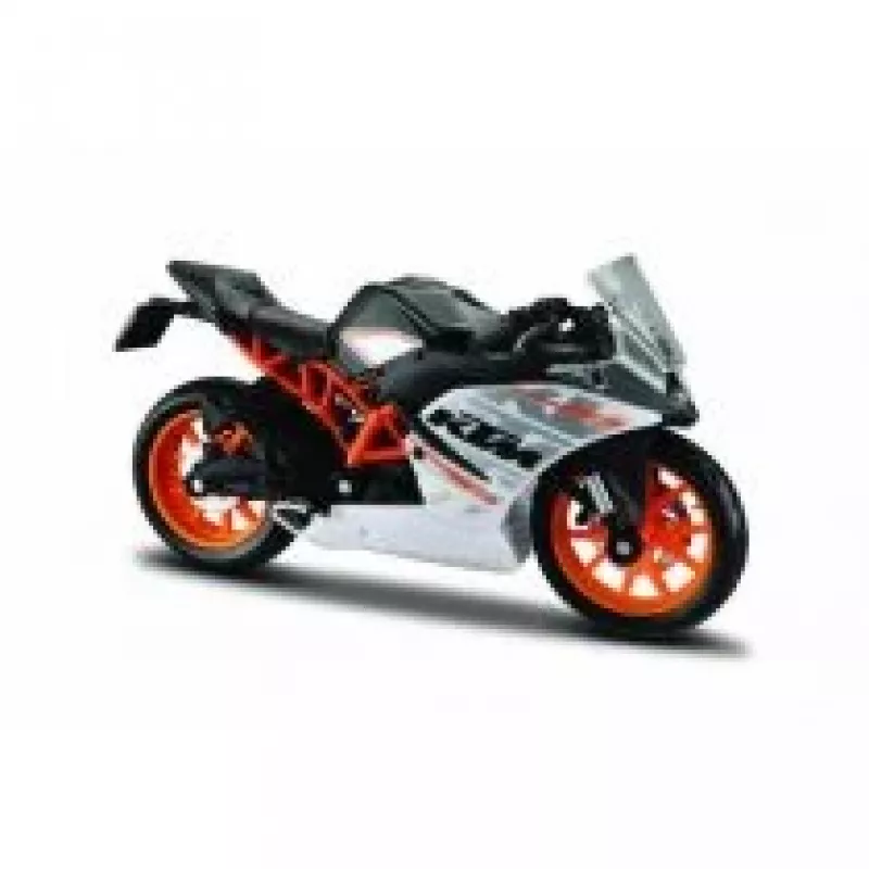 Modelo de moto a escala de fundición KTM RC390 1:18 con soporte expositor