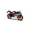Modelo de moto a escala de fundición KTM RC390 1:18 con soporte expositor