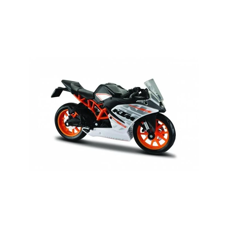 Modelo de moto a escala de fundición KTM RC390 1:18 con soporte expositor