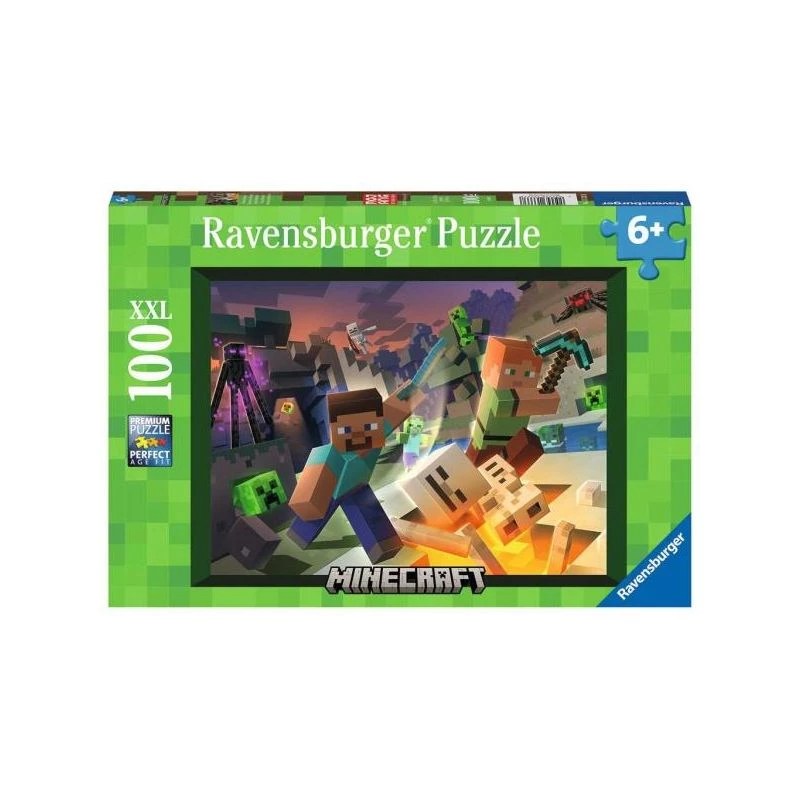 Puzzle Ravensburger Minecraft 100 piezas videojuego