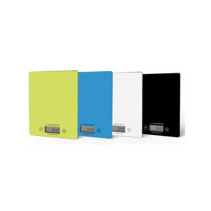 Esperanza EKS002G báscula de cocina electrónica verde, amarilla de encimera rectangular