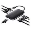 AUKEY CB-C71 hub USB-C 8 en 1, 3x USB-A 3.0, HDMI 4K@30Hz, Gigabit RJ45, SD/microSD, USB-C PD 100 W, cable de 0,15 m, aluminio, negro