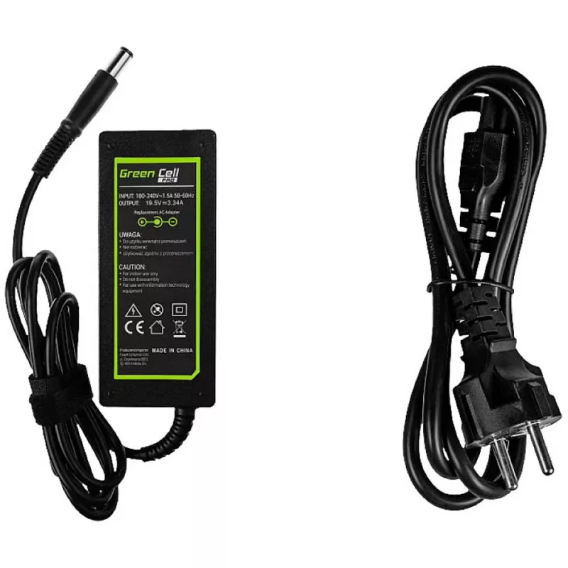 Adaptador de CA Green Cell AD07AP para Dell 19,5V 3,34A 65W / 7,4mm-5,0mm
