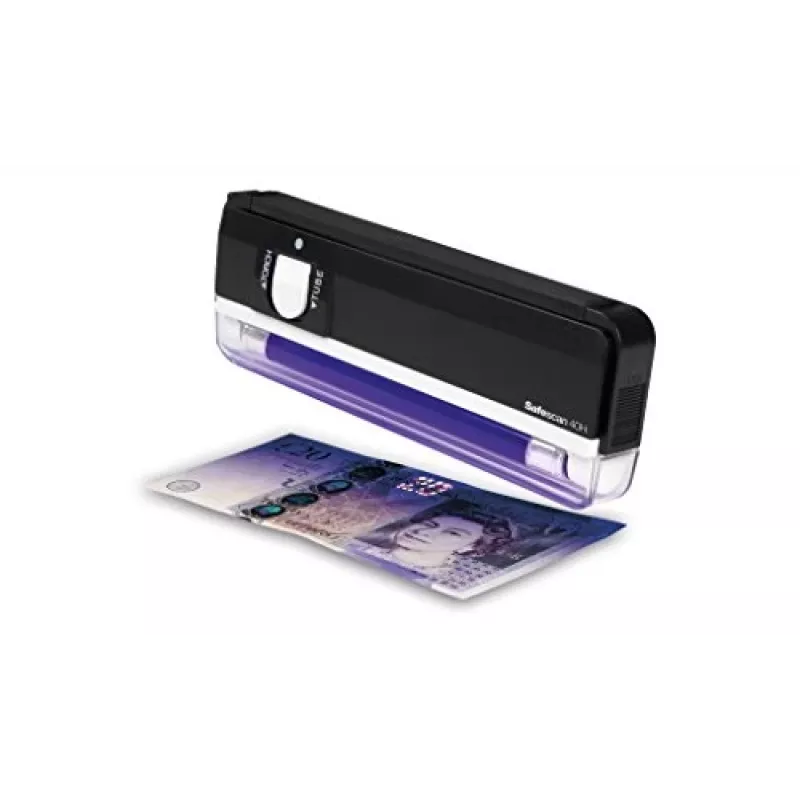 Safescan 40H Detector portátil de billetes falsos para verificar billetes, tarjetas de crédito y documentos – Detector UV de billetes para nuevos billetes – Detector de dinero falso