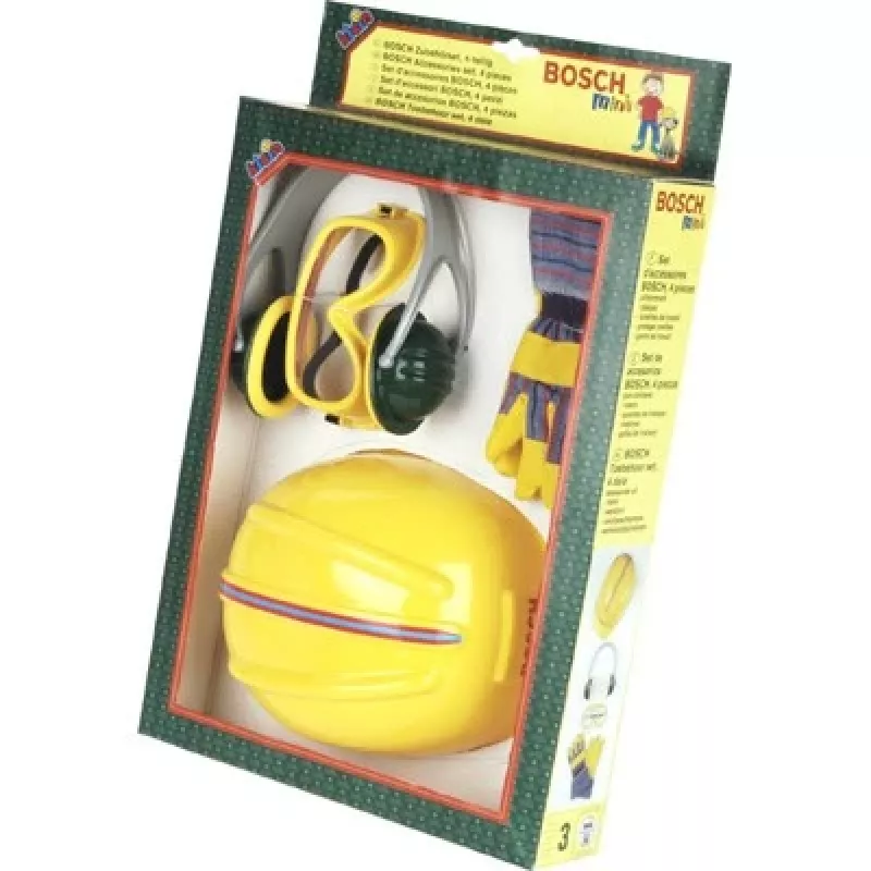 Theo Klein Bosch set de accesorios B de 4 piezas con casco y guantes para niños a partir de 3 años