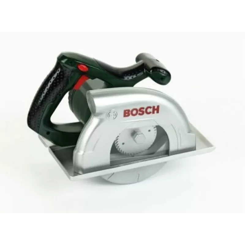 Theo Klein 8421 Sierra circular Bosch I a pilas con movimiento giratorio, funciones de luz y sonido I medidas: 23 cm x 16 cm x 14,5 cm I juguete para