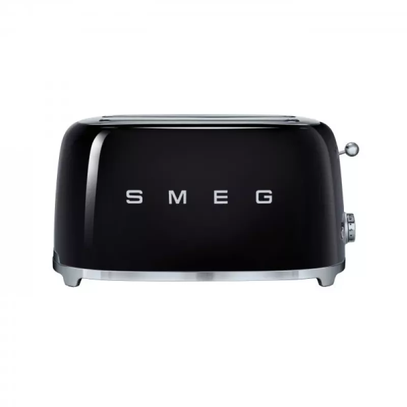 Smeg - Tostadora TSF02 4 rebanadas - negro/lacado/AnxAlxPr 41x20,8x21,5 cm/6 niveles de tostado/1500W