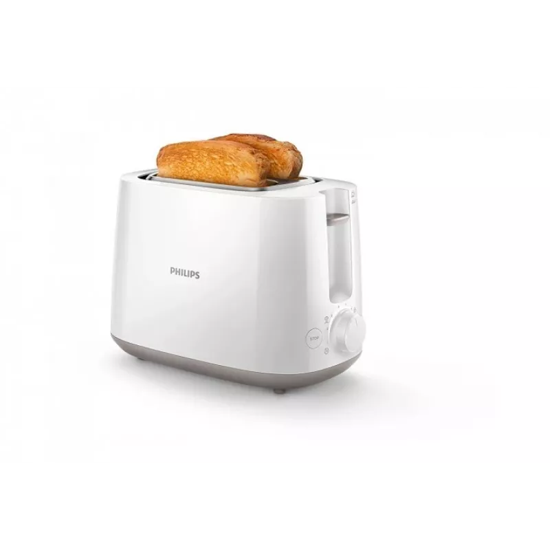 Tostadora Philips Daily Collection HD2581/00 — 2 rebanadas, 830 W, 8 niveles de tostado, blanco