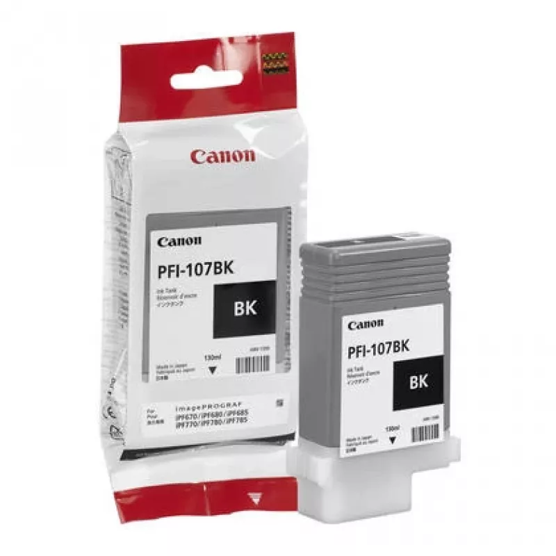 Cartucho de tinta Canon PFI-107BK 1 ud. original negro