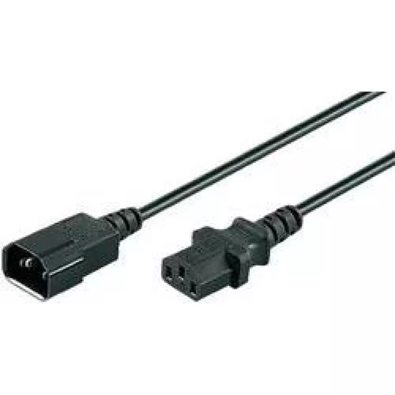 Alargador de cable de alimentación Goobay Wentronic, 1 m, Negro - conector macho C14 (conexión de alimentación) > conector hembra C13 (conexión de alimentación) (95125)