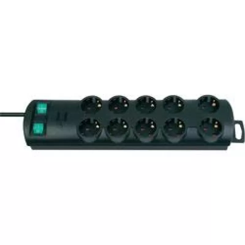 Regleta de enchufes Brennenstuhl Primera-Line 10 tomas negra 2 m 1153300120, negra, H05VV-F 3G1,5 cable de alimentación 2,0 m
