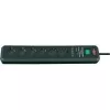 Brennenstuhl ÜSS Secure-Tec 6 tomas, antracita con protección contra sobretensiones 19.500 A, antracita, regleta con protección contra sobretensiones con 6 tomas, cable