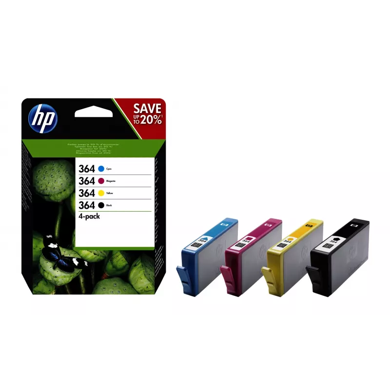 HP 364 Pack de 4 cartuchos de tinta originales negro/cian/magenta/amarillo