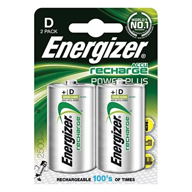 Batería NiMH Energizer tamaño D 2500mAh - pack de 2