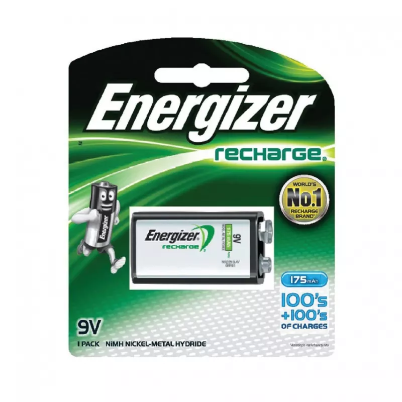 Pila recargable Energizer NiMH 9V PP3 175mAh, pack individual