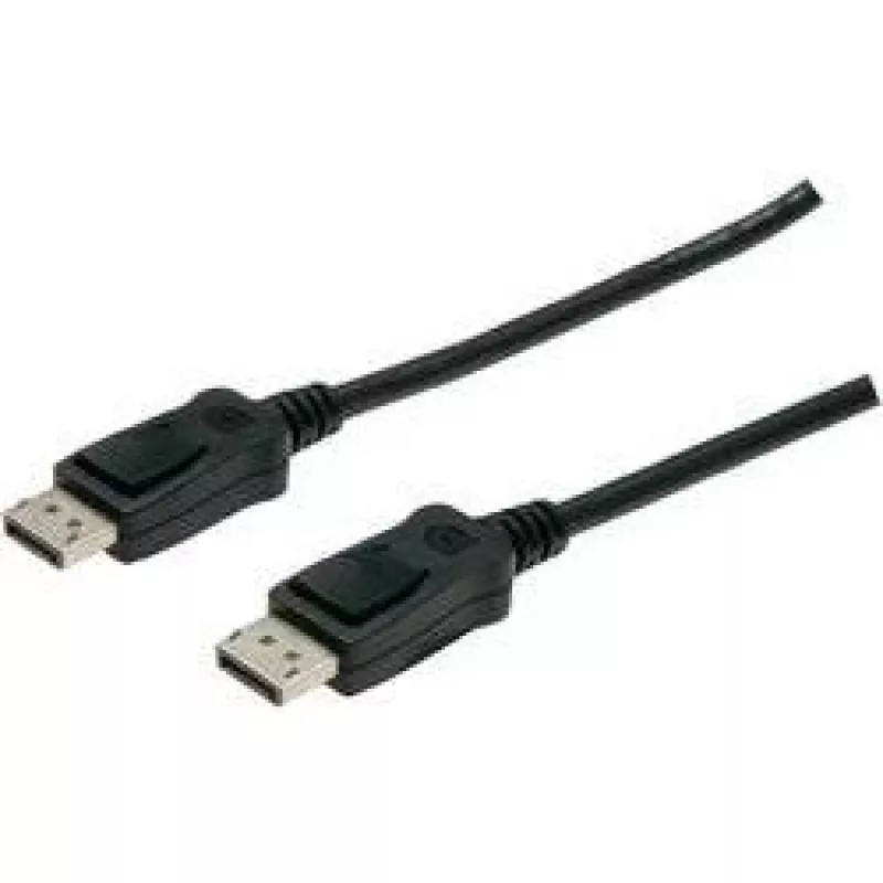 Cable de conexión DisplayPort con bloqueo 1080p 60Hz FHD Type DP / DP macho / macho negro 1m