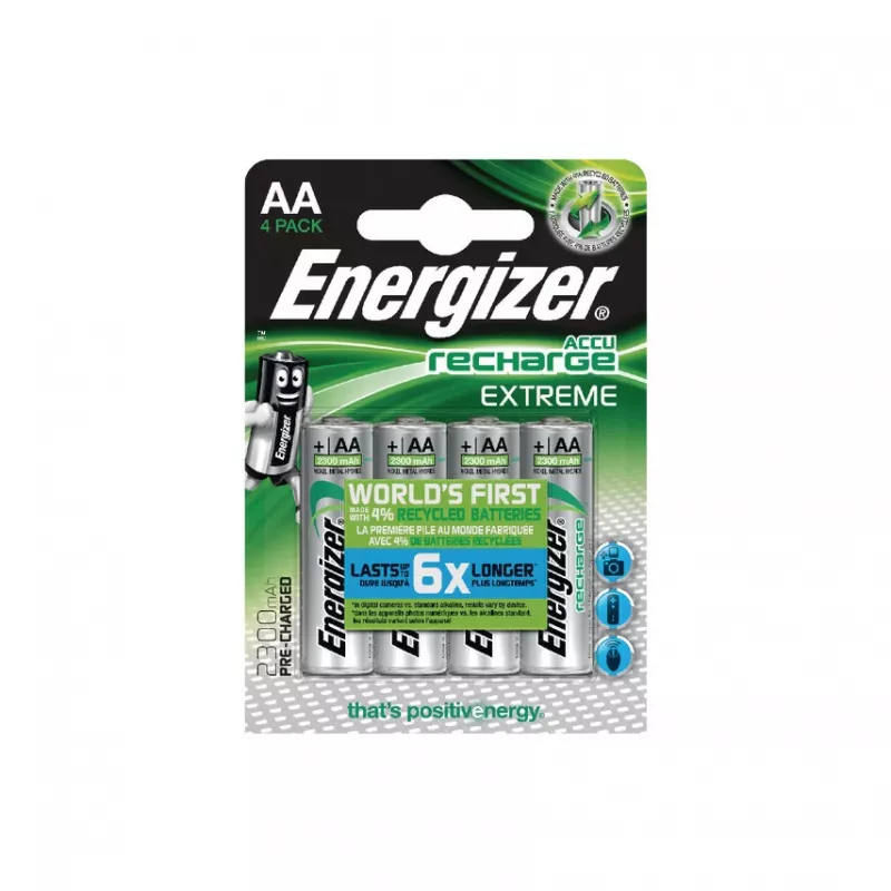 Energizer ACCU Recharge Extreme NiMH pilas AA 2300mAh pack de 4