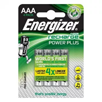 ENERGIZER BATTERY Accu Recharge Power Plus 700 mAh AAA HR3/4 batería, 4 uds.