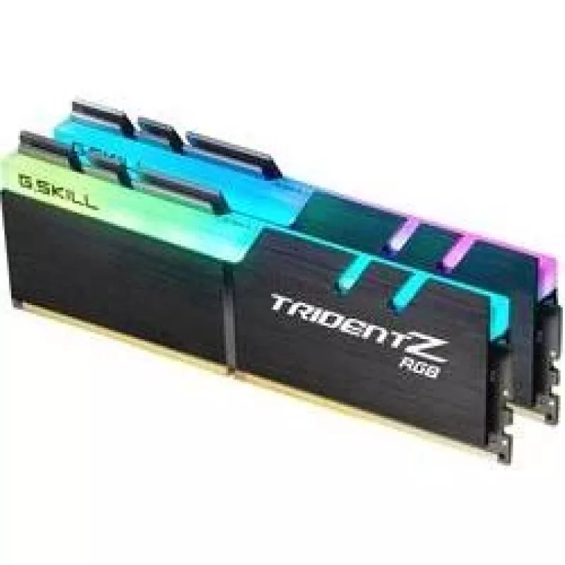 DIMM 16 GB DDR4-3200 (2x 8 GB) kit dual, memoria RAM negra, F4-3200C16D-16GTZR, Trident Z RGB, INTEL XMP