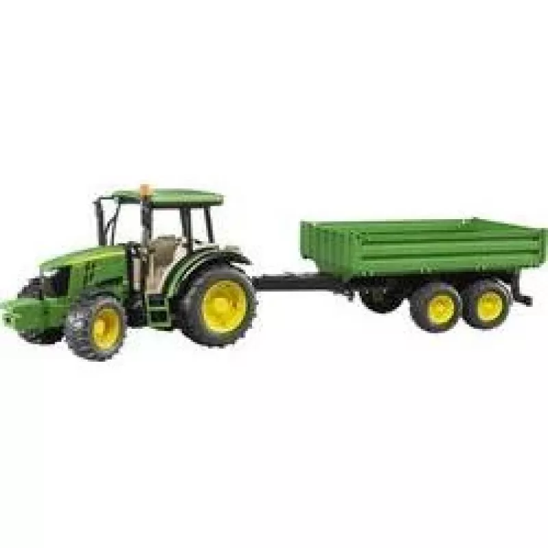 Modelo de tractor BRUDER John Deere 5115 M con remolque basculante