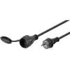 Wentronic Goobay Cable de alimentación 5 m, negro - conector hembra Schuko (Type-F, CEE 7/4) > Type-F (Type-F, CEE 7/4) (71472)