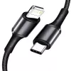 Baseus cable trenzado de alta densidad Type-C a Lightning, PD, 20W, 1m (negro)