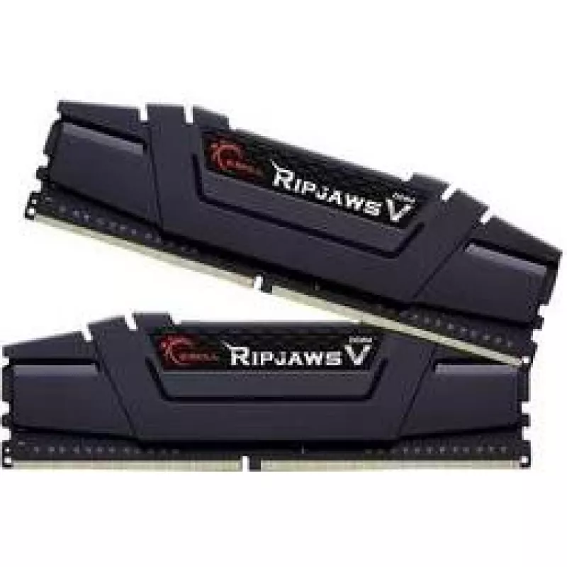 DIMM 16 GB DDR4-3200 (2x 8 GB) Dual-Kit, memoria RAM negra, F4-3200C16D-16GVKB, Ripjaws V, INTEL XMP