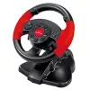 Volante ESPERANZA EG103 mando gaming — PC/PS2/PS3, 13 botones, vibración, sensor de aceleración, negro/rojo