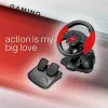Volante ESPERANZA EG103 mando gaming — PC/PS2/PS3, 13 botones, vibración, sensor de aceleración, negro/rojo