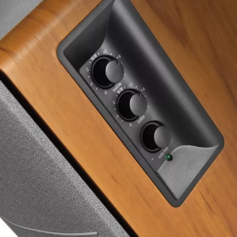 Edifier R1280T Sistema de altavoces activos para estantería con mando a distancia y doble entrada RCA - Brown Wood