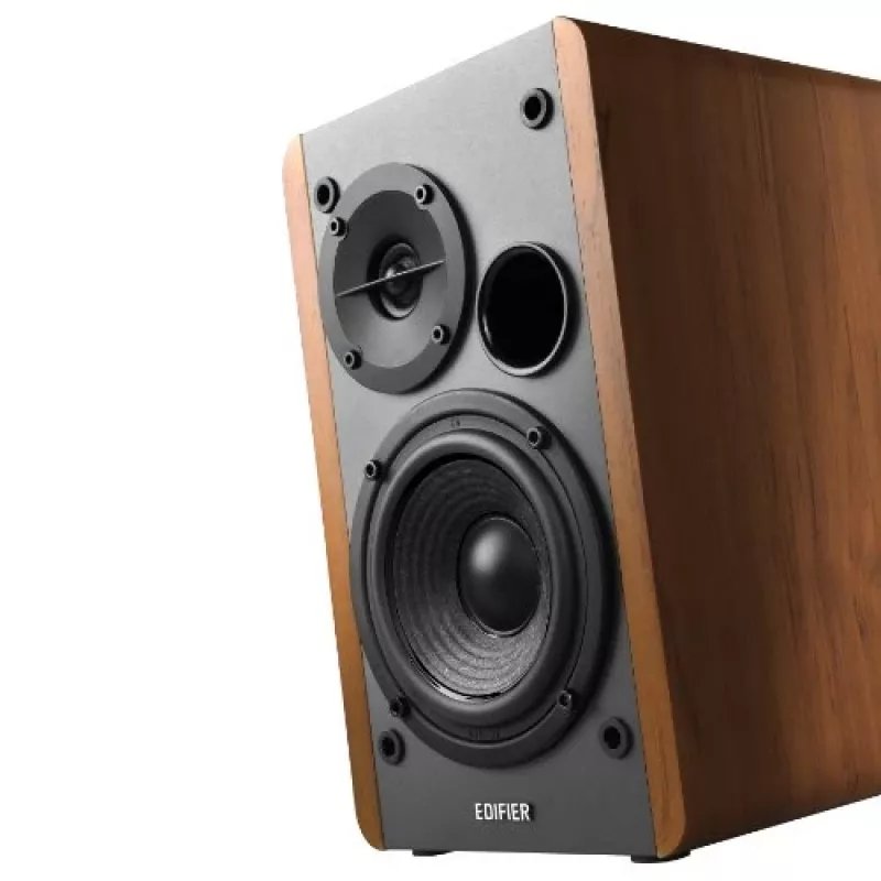 Edifier R1280T Sistema de altavoces activos para estantería con mando a distancia y doble entrada RCA - Brown Wood