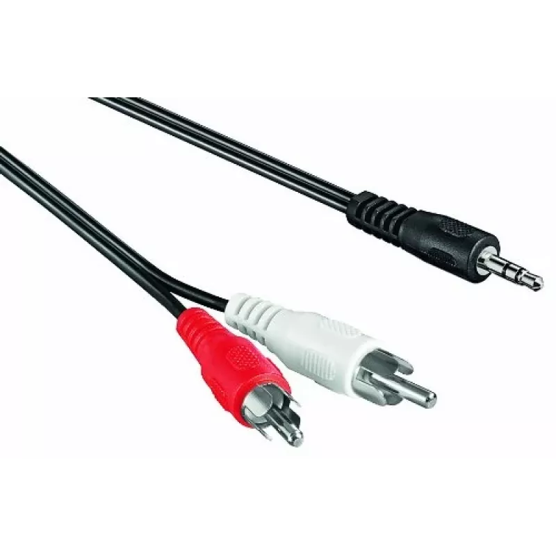 Cable de audio 3,5 mm > RCA estéreo (negro, 1,5 metros)