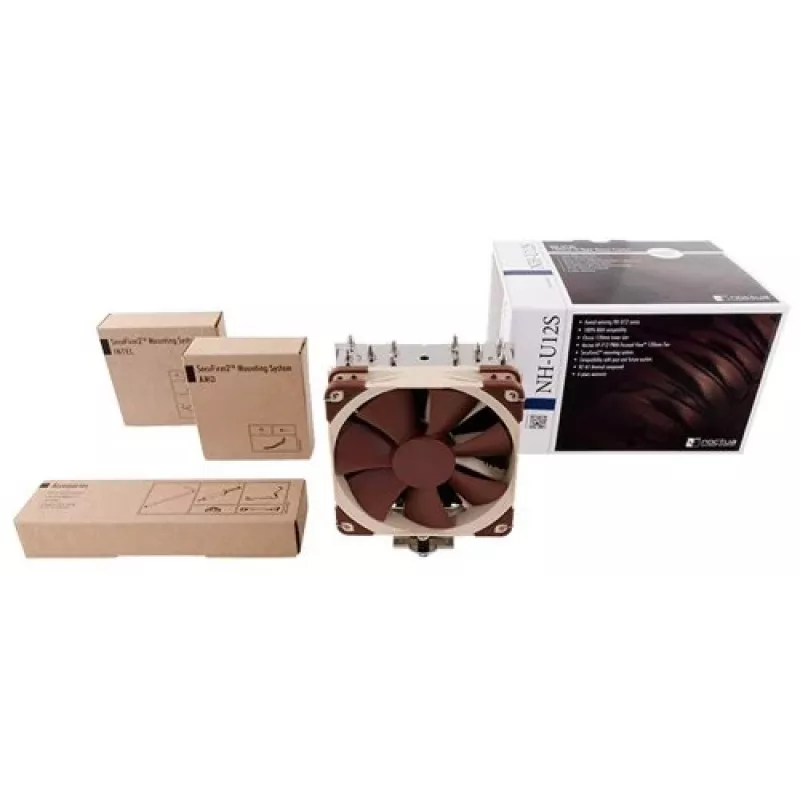 Disipador de CPU Noctua NH-U12S, ventilador de 120 mm, 1500 rpm, 93,4 m³/h de flujo de aire, 22,4 dB, Acero inoxidable, 158×125×71 mm