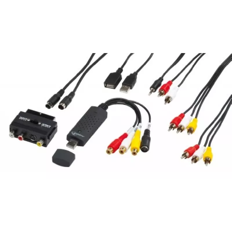 Gembird UVG-002 capturadora de audio/vídeo (vídeo compuesto/RCA estéreo/SCART-S-Video, USB 3.0)