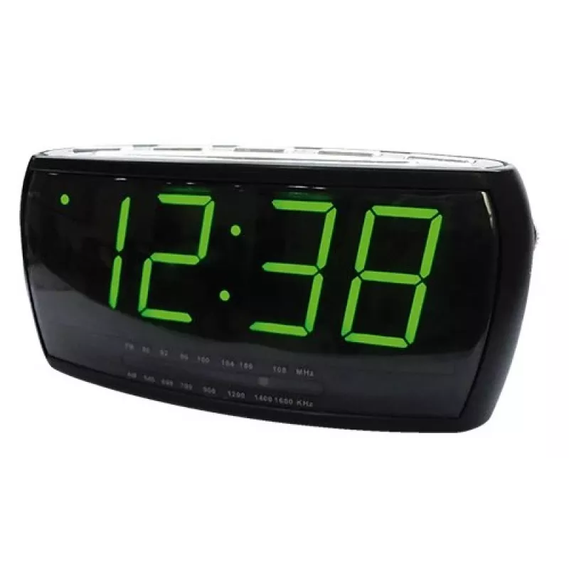 Radio despertador Adler AD 1121 — radio despertador, sintonizador FM/AM, pantalla LED, respaldo de batería, negro