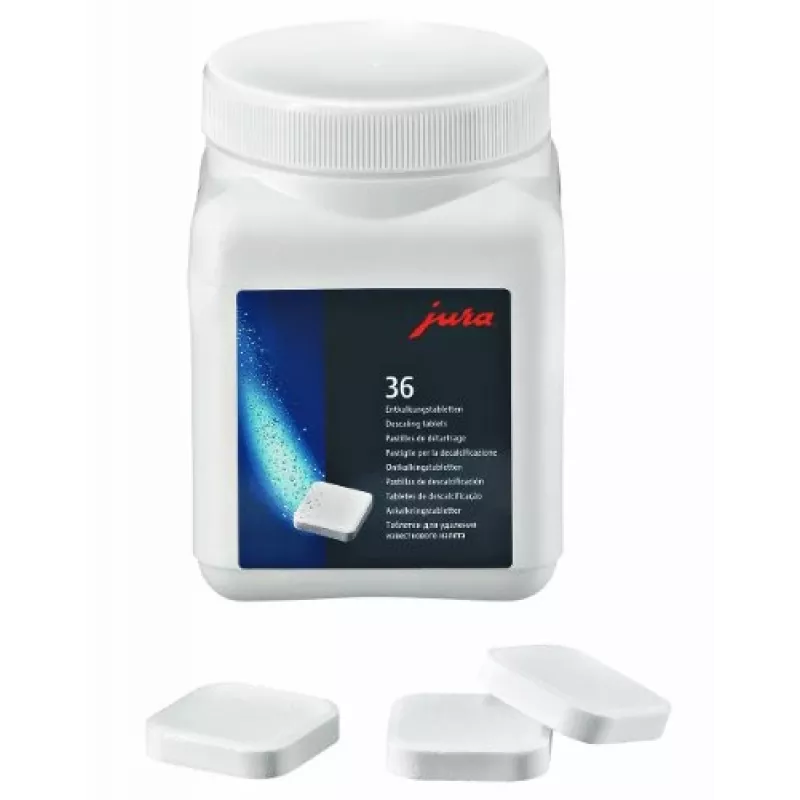 Pastillas descalcificadoras Jura Descaler 70751 para cafeteras, 36 pastillas en frasco de plástico