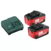 Metabo 685050000 Basic-Set, set de 2 baterías de 4,0 Ah 18 V y cargador