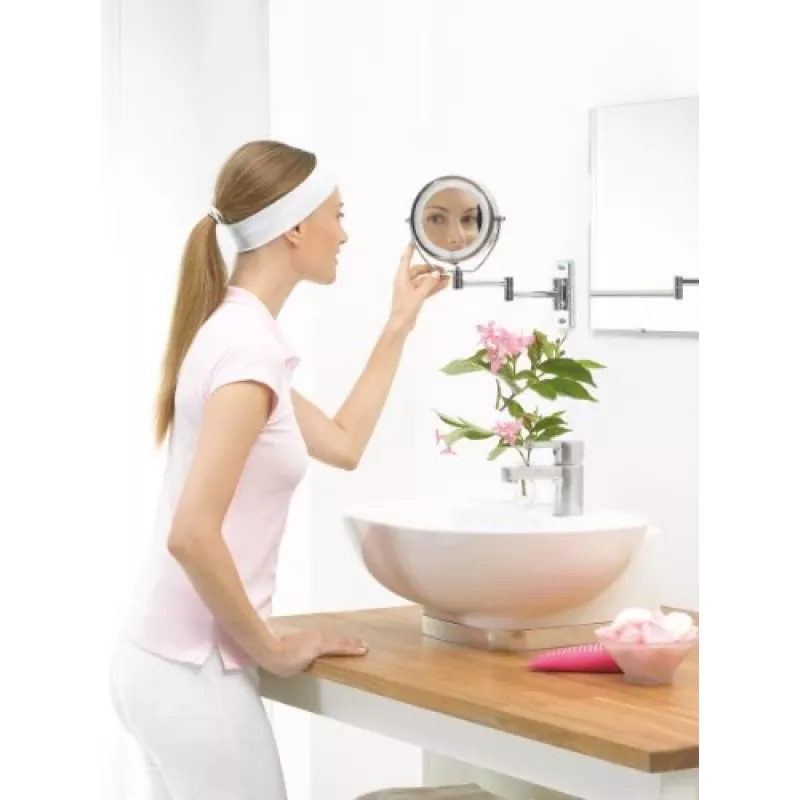Espejo de maquillaje con luz Beurer BS59 diámetro 11 cm plateado