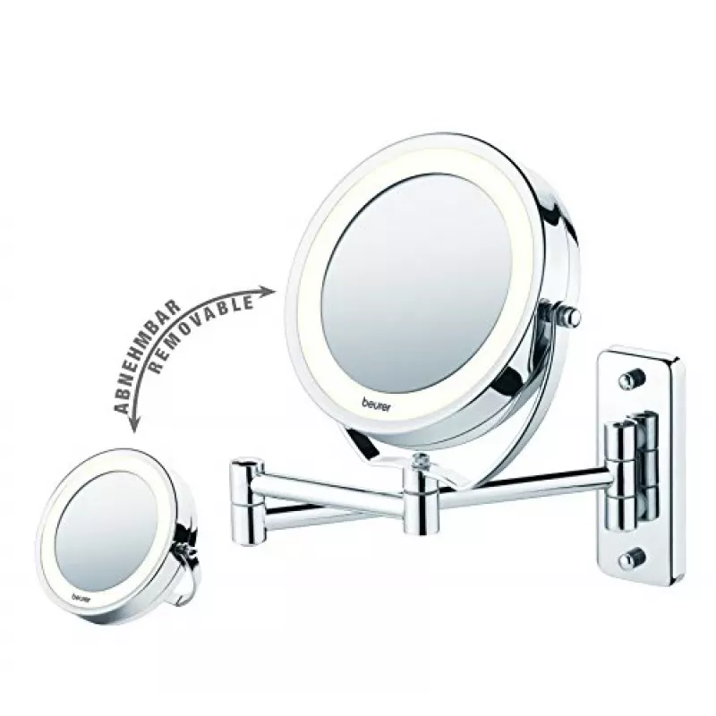 Espejo de maquillaje con luz Beurer BS59 diámetro 11 cm plateado