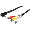 Cable adaptador Wentronic Goobay jack de 3,5 mm/RCA, 1,5 m – conector jack de 3,5 mm (4 polos, estéreo) 90° > 3 conectores RCA macho (50209)