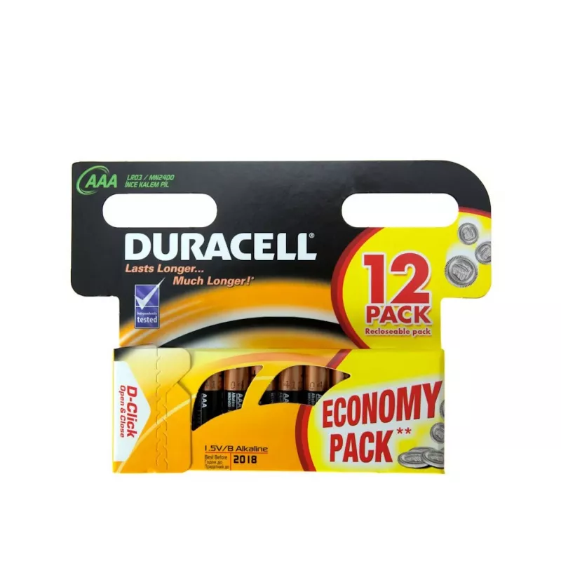 Pila doméstica Duracell pila desechable AAA alcalina