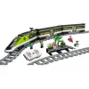 LEGO 60337 City Express Tren de pasajeros Set juguete teledirigido regalo para niños y niñas con faros funcionales 2 vagones y 24 piezas de vía