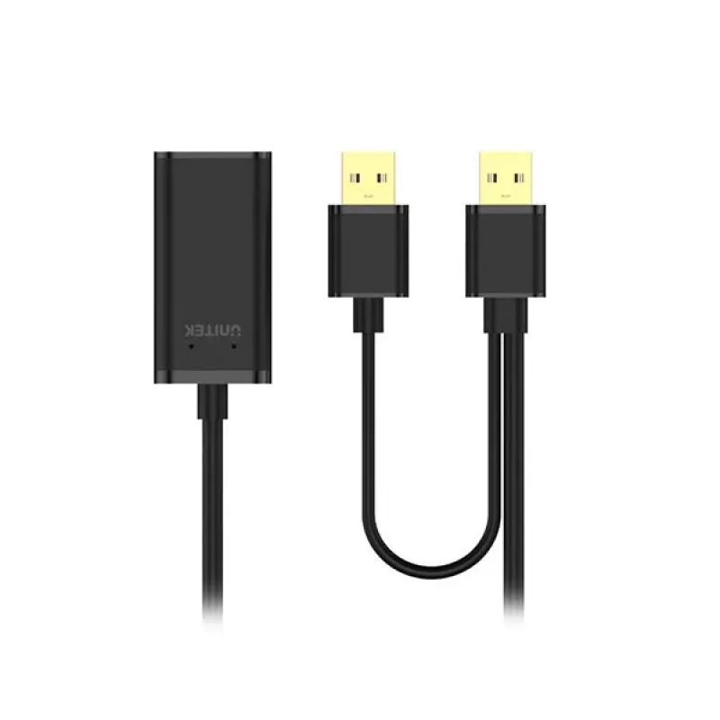 Cable USB UNITEK Y-278 USB 2.0 10 m 2 x USB A USB A negro