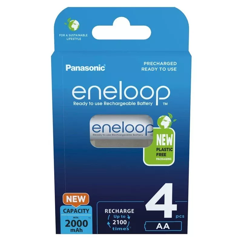 Baterías PANASONIC ENELOOP AA 2000 mAh 4 uds. (BK-3MCDE/4CP)