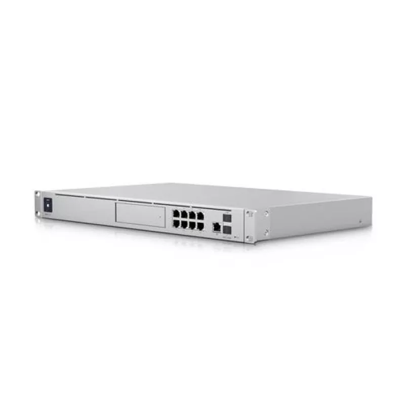 Puerta de enlace Ubiquiti UDM-SE UniFi Dream Machine Special Edition, rack 1U, 8x RJ-45 PoE, WAN 2,5GbE + 10G SFP+, CPU de 1,7 GHz, 4 GB DDR4, SSD de 128 GB, bahía para HDD de 3,5", pantalla táctil de 1,3"
