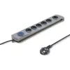 Protector de sobretensión Qoltec 50166 gris 6 tomas AC 230V 3m