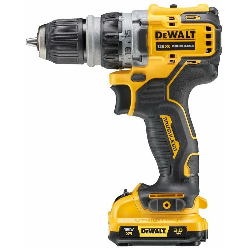 DeWALT DCD703L2T-QW 12 V XR taladro atornillador a batería con cabezales intercambiables, 2x 3,0 Ah Li-Ion, 4 cabezales, 1500 rpm, portabrocas sin llave de 10 mm, 0,9 kg, amarillo/negro