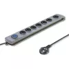 Protector de sobretensión Qoltec 50167 gris 8 tomas AC 230V 1,8m